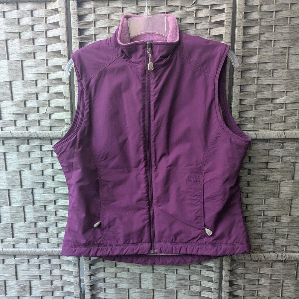 L.L. Bean Vest Purple Fleece Lined Full Zip Outdoor Sz M Activewear